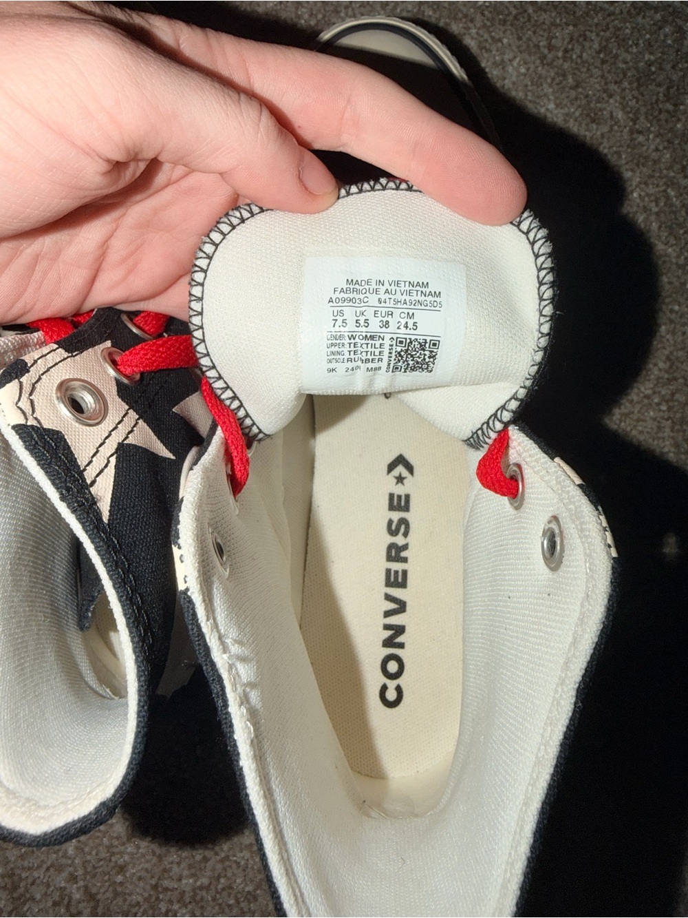 Converse High Top Star Sneakers with Red Accents - Picture 3 of 4